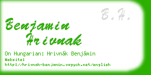 benjamin hrivnak business card